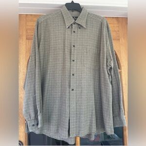 Hickey Freeman Sport Men’s Cool Toned Brown And White Pattern Button Down XXL